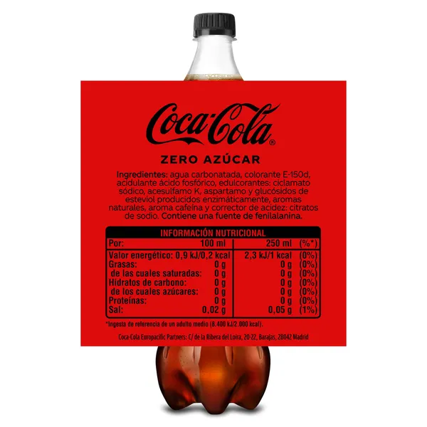 Coca-Cola zero azúcar 1,25 L 3