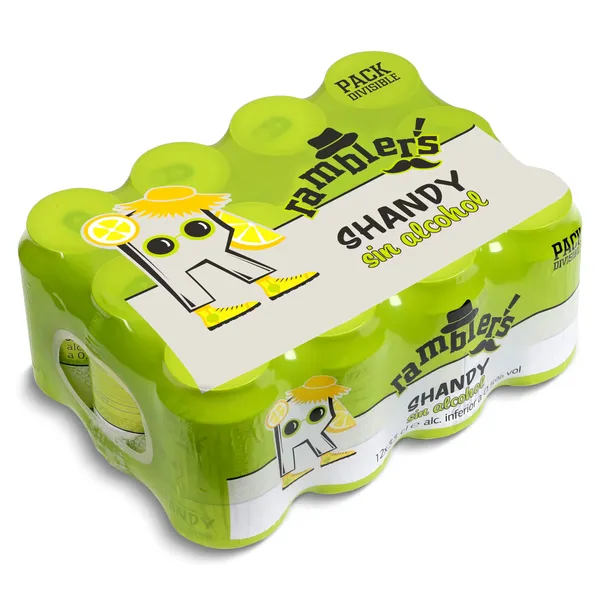 Cerveza sabor limón shandy sin alcohol Ramblers de Dia pack 12 x 33 cl