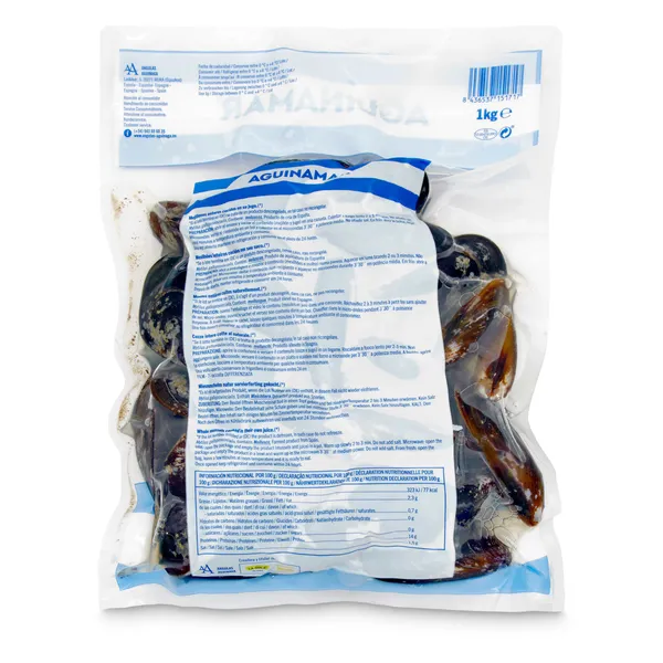 Mejillones cocidos en su jugo Aguinamar bolsa 1 Kg 2