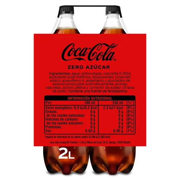 Coca-Cola zero azúcar 2 x 2 L 3