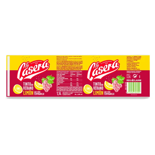 Tinto de verano con limón La Casera 1.5 L 3