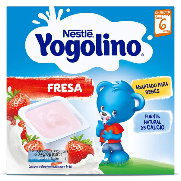 Postre lacteo fresa Nestlé Yogolino pack 4 x 100 g 2