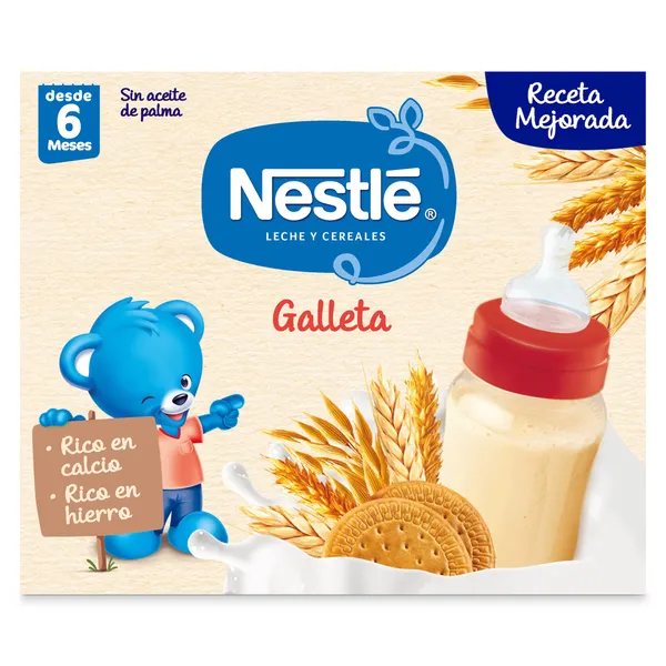 Papilla líquida leche y cereales galleta Nestlé 2 x 250 ml 2