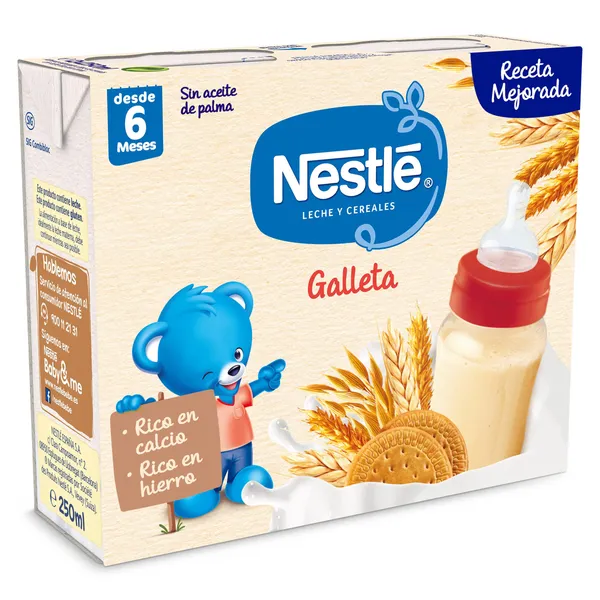 Papilla líquida leche y cereales galleta Nestlé 2 x 250 ml 3