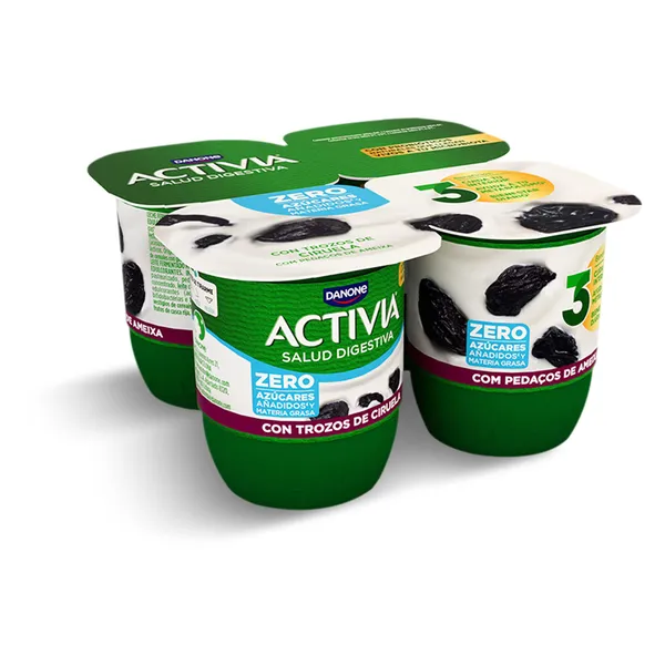 Bífidus desnatado con ciruelas Activia pack 4 x 120 g