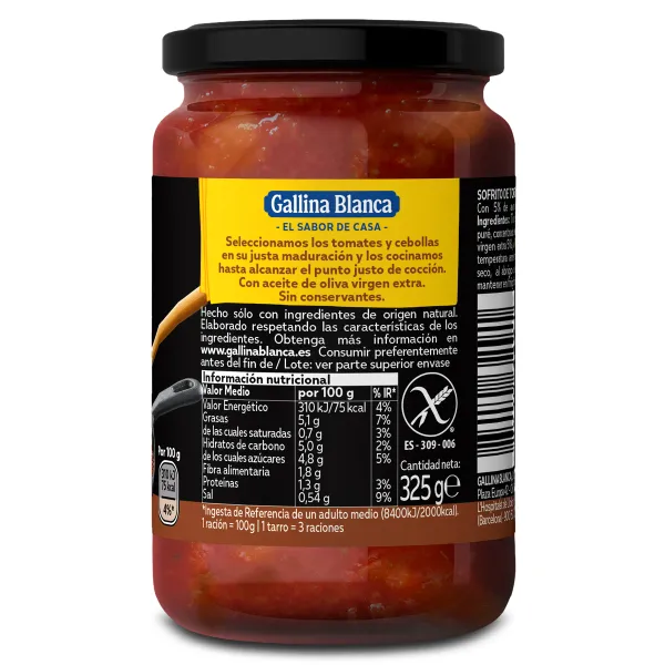 Sofrito de tomate y cebolla Gallina Blanca 325 g 4