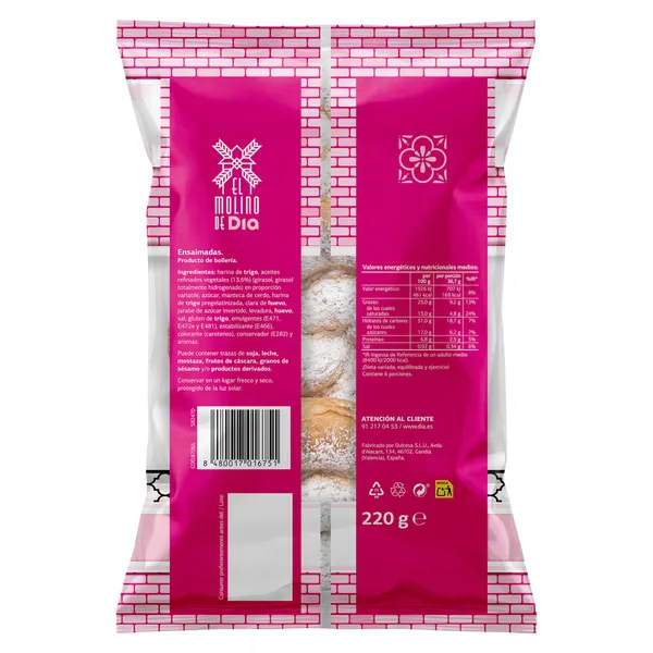Ensaimadas El molino de Dia bolsa 220 g 2