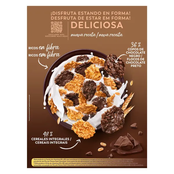 Cereales integrales con chocolate negro Nestlé Fitness caja 375 g 5