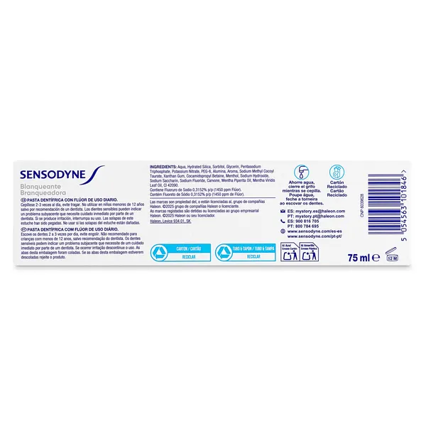 Pasta de dientes blanqueante Sensodyne 75 ml 4