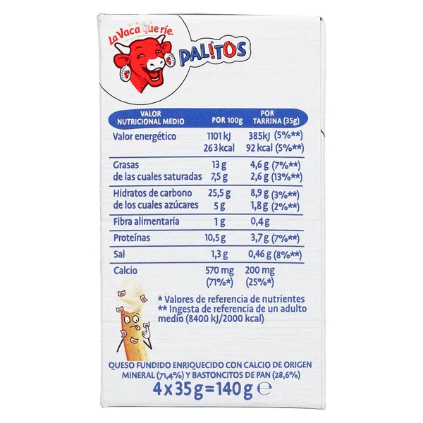 Queso fundido con palitos de pan La Vaca que ríe 140 g 3