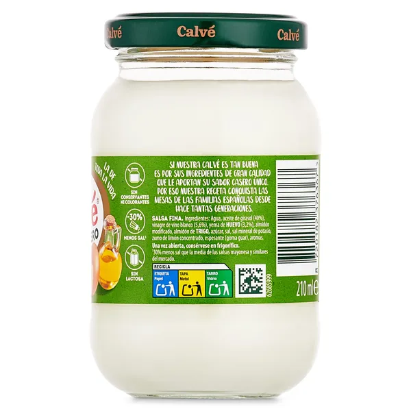 Mayonesa casera Calvé bote 210 ml 2