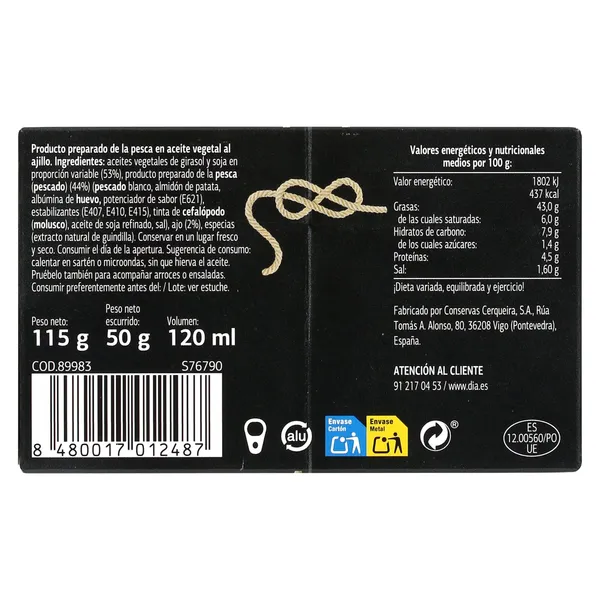 Maravillas de mar al ajillo Dia Mari Marinera lata 50 g 3