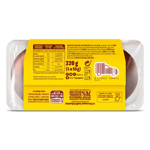Berlinas bombón Donuts bandeja 4 unidades 220 g 2