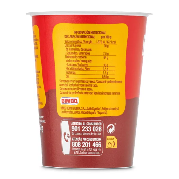 Palitos de pan y crema de cacao Bollycao vaso 52 g 2