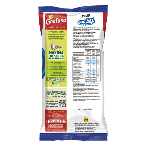 Pipas con sal Grefusa 165 g 3