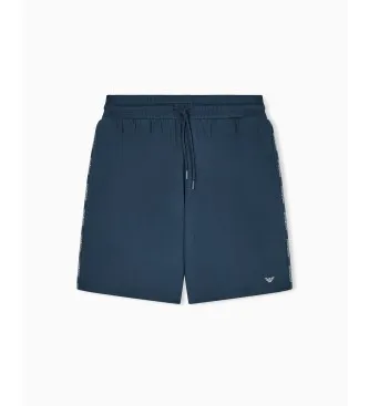 Emporio Armani para hombre. EM000495_AF18887 Bermudas de estar por casa en punto con cinta con logotipo marino (M), Casual, Algodón