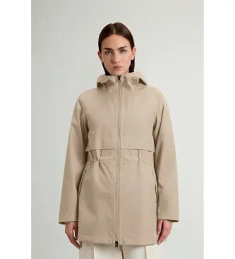 Woolrich para mujer. CFWWOU2124FRUT3342 Parka 3 en 1 de tejido Light Stretch beige (L), Casual, Poliéster