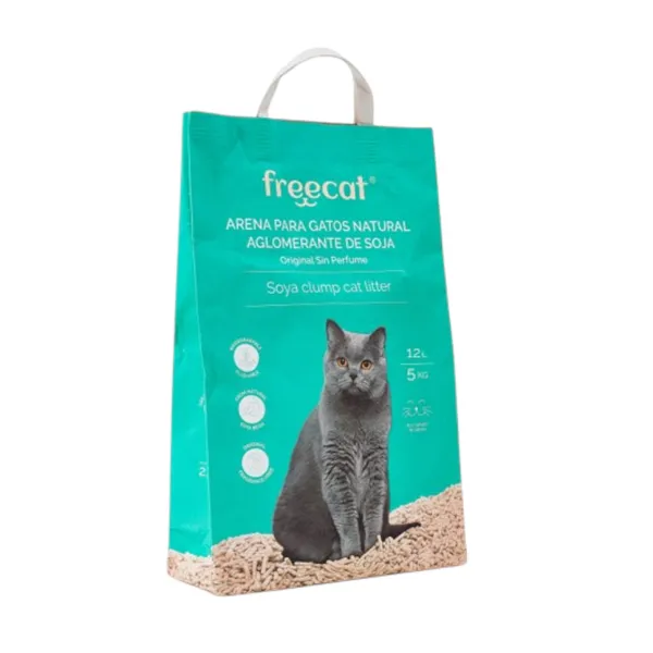 12 L Freecat Arena Aglomerante Natural Soja Original para gatos