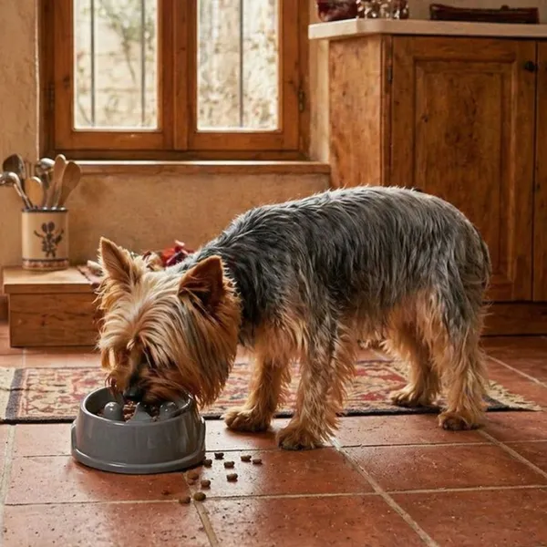 Leeby Comedero Antivoracidad Azul con Relieve de Huella para perros