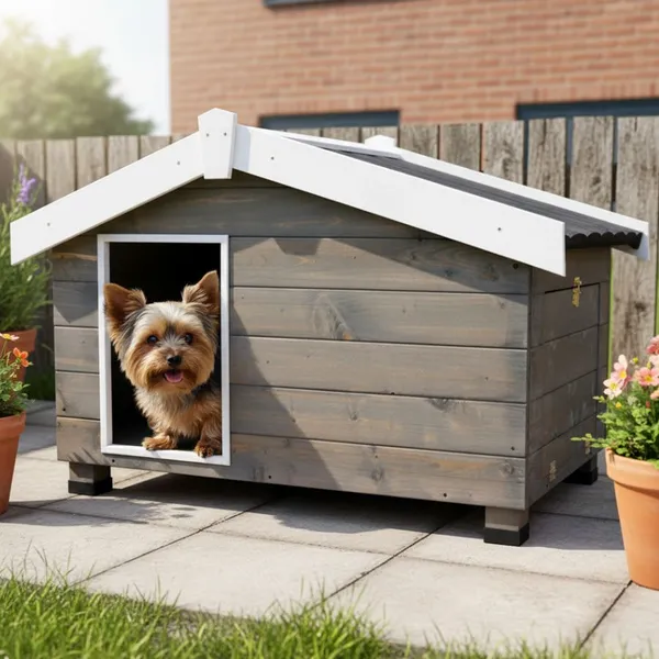 TK-Pet Mountain Caseta de Madera Gris para perros