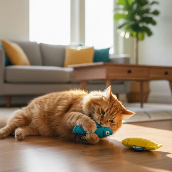 BAM! Peluche peces con catnip Azul y Amarillo para gatos