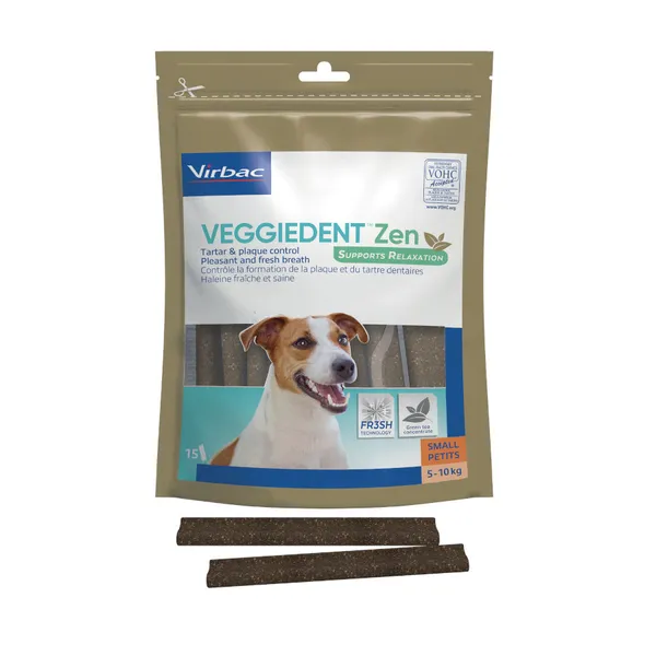 15 barritas Virbac Láminas Veggiedent Zen S para perros