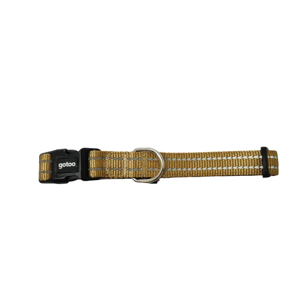 Gotoo Collar de nylon reflectante beige para perros