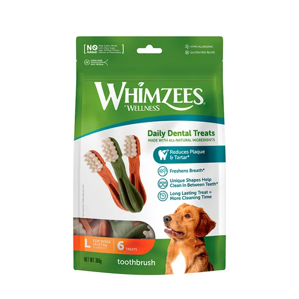 6 barritas Whimzees Snacks Dentales para perros de razas grandes