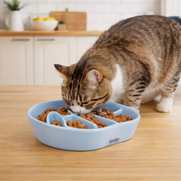 Leeby Comedero Antivoracidad de Cerámica para gatos