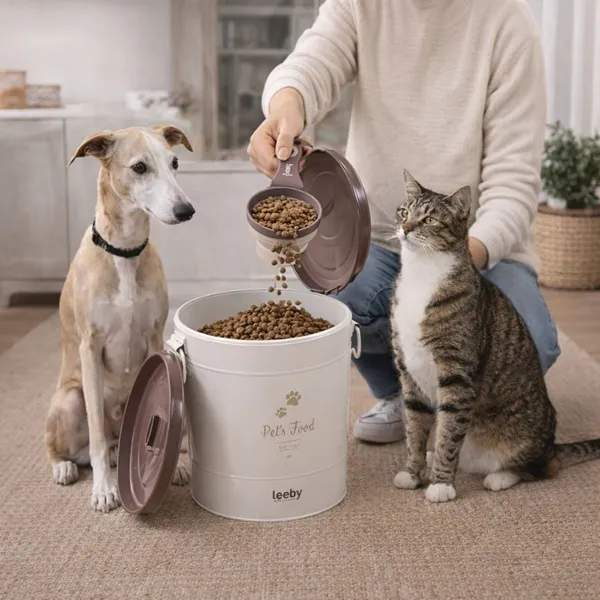 Leeby Cuchara Medidora Plegable Marrón para perros y gatos