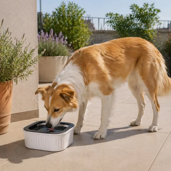 Leeby Dispensador Agua Anti Salpicaduras Blanco para perros