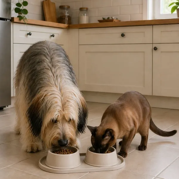Leeby Comedero Doble de Plástico para perros y gatos