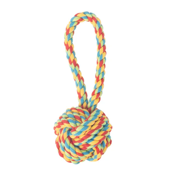 Tootoy! Pull Handle Rope Ball Multicolor pelota de cuerda con asa para perros