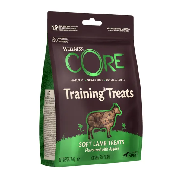 2 bolsitas x 170 g Wellness Core Bocaditos Protein Treats Cordero para perros ¡Pack ahorro!
