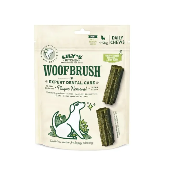 10 barritas Lily's Kitchen Snack Dentales Woofbrush Mini para perros