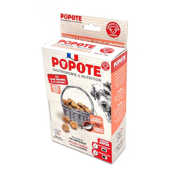 200 g POPOTE Kit Galletas Caseras Salmón para perros