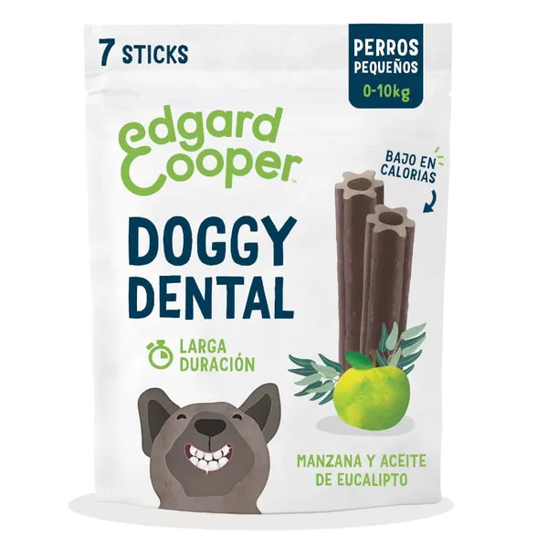 7 barritas Edgard & Cooper Small Snacks Dentales Manzana y Eucalipto para perros