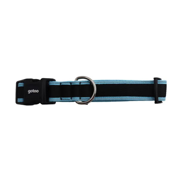 Gotoo collar de malla transpirable turquesa para perros