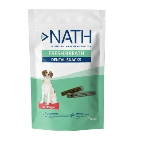 42 barritas Nath Snacks Dentales Medium Fresh Breath para perros ¡Pack ahorro!