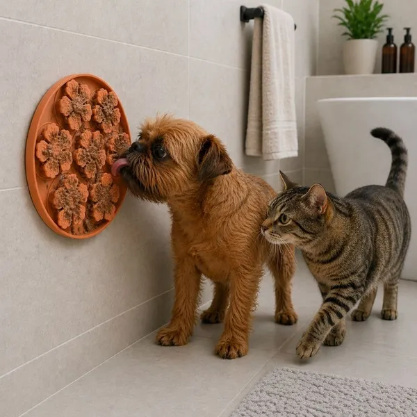 Leeby Alfombrilla de Lamer Forma Flor para perros y gatos
