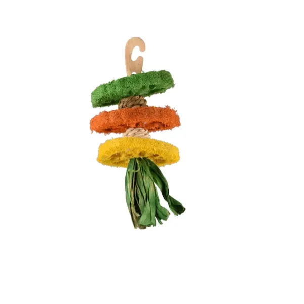 Flamingo Legou Gancho Multi Luffa juguete para roedores