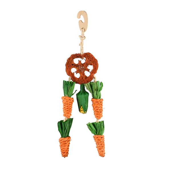 Flamingo Legou Rueda con Cuerda y Zanahoria Juguete Colgante para roedores