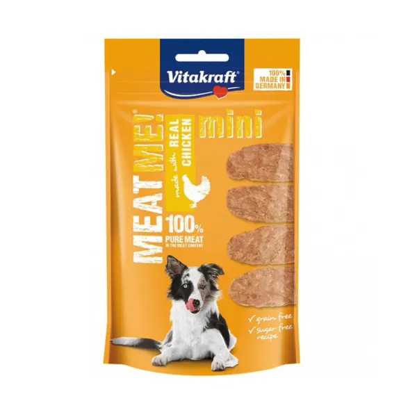 2 bolsitas x 60 g Vitakraft Bocaditos Meat Me Mini Pollo para perros ¡Pack Ahorro!