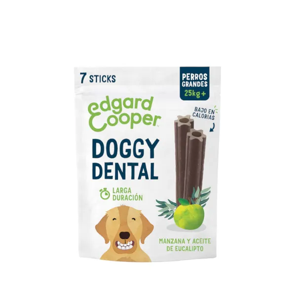 7 barritas Edgard & Cooper Barritas Dentales Manzana y eucalipto snack para perros grandes