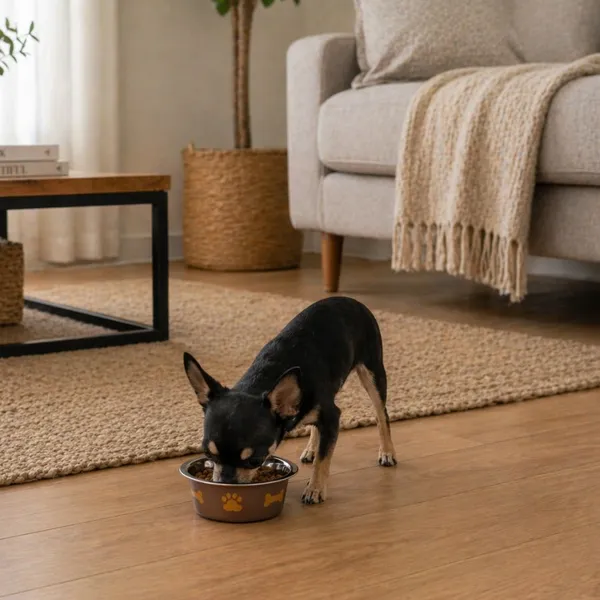 Leeby Comedero Estampado Huellas Acero Inoxidable para perros