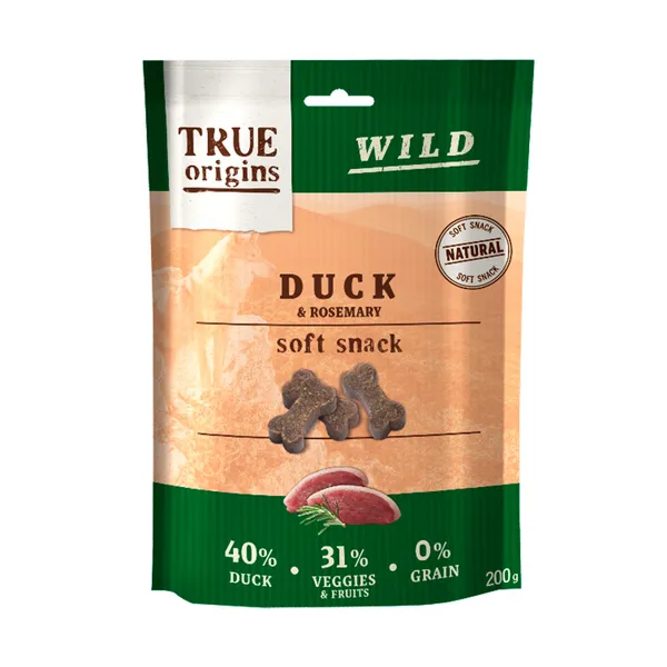 200 g True Origins Wild Huesitos Pato y Romero para perros