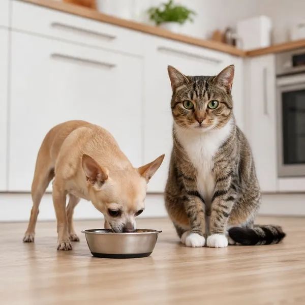 Leeby Comedero Acero Inoxidable con Base Goma para perros y gatos