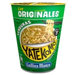 Fideos orientales instantáneos con verduras Yatekomo Gallina Blanca vaso 59 g