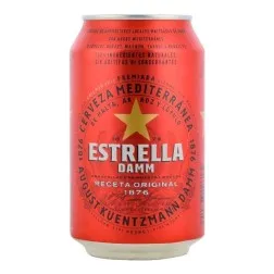 Cerveza Estrella Damm 33 cl pack 24 latas 3