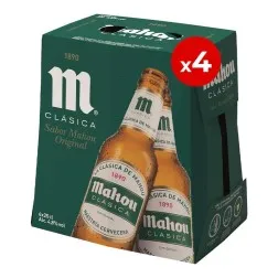 Cerveza Mahou Clásica 25 cl 4 packs de 6 botellines 4